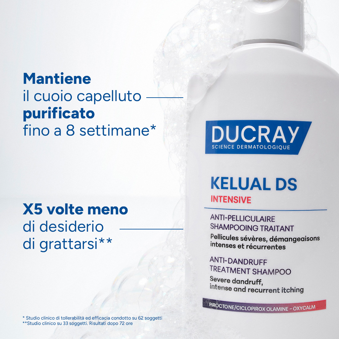 Ducray Kelual DS Intensive Shampoo Trattante Anti-Forfora Severa e Prurito Intenso, 72h di sollievo, 100 ml 