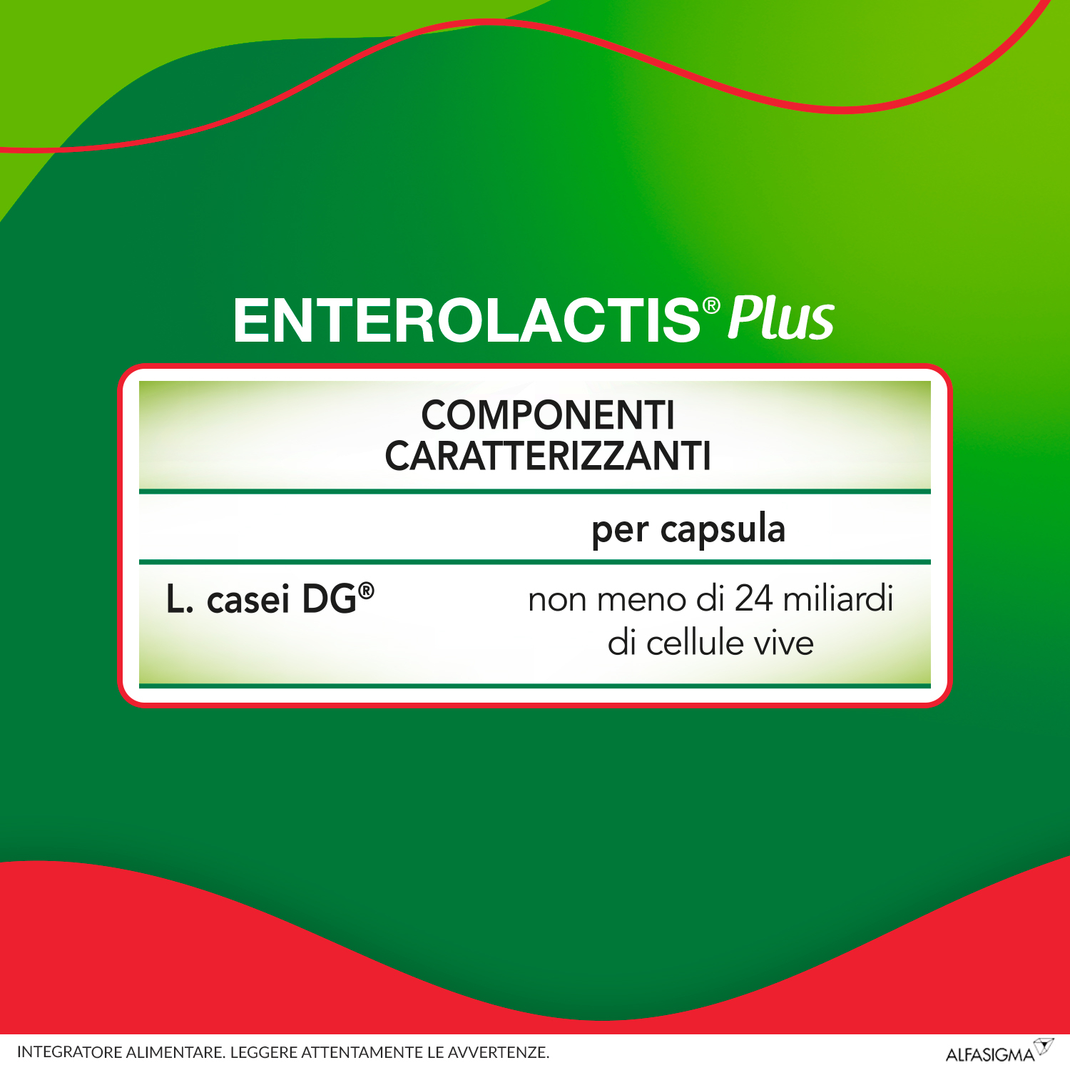 Enterolactis Plus Capsule, Integratore Alimentare con Fermenti lattici, probiotici L,Casei DG, 24 Miliardi Cellule Vive, Senza Glutine e Lattosio, 15 Capsule