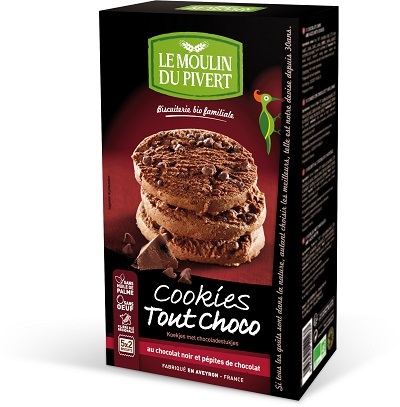COOKIES AL CACAO CON PEPITE DI CIOCCOLATO LE MOULIN DU PIVERT BIO