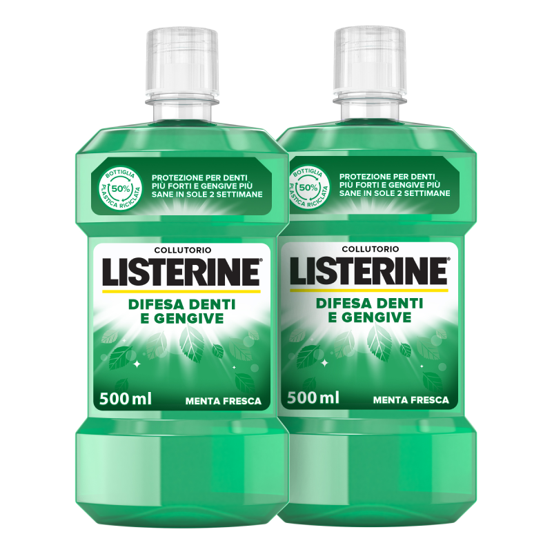 Listerine Difesa Denti e Gengive gusto menta fresca 500ml OFFERTAX2