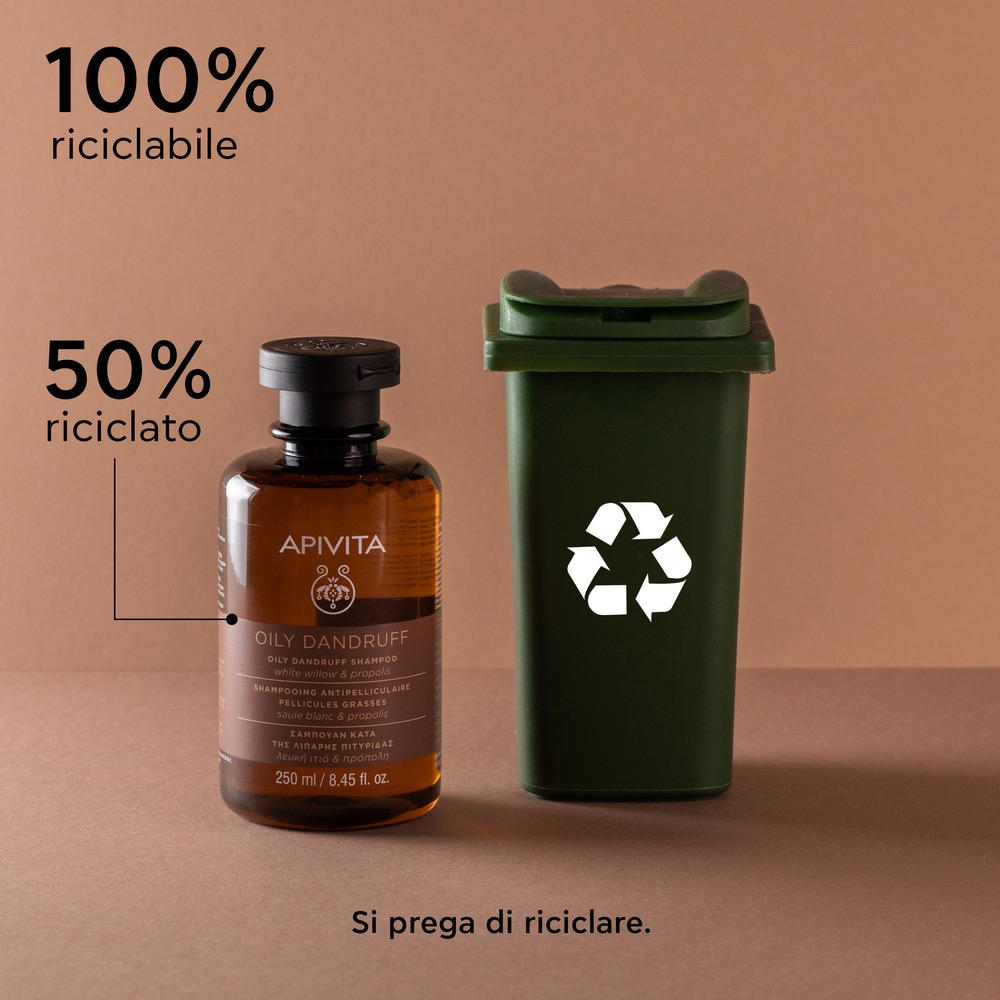 Apivita - Shampoo Forfora Grassa per Capelli 250ml - Trattamento Anti-Forfora