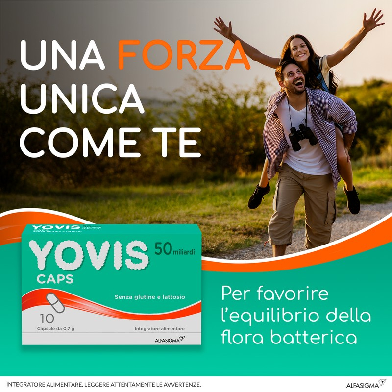 Yovis Caps, Probiotici per il Benessere Intestinale, 50 Miliardi di Fermenti Lattici Vivi, Senza Glutine e Lattosio, 10 Capsule deglutibili