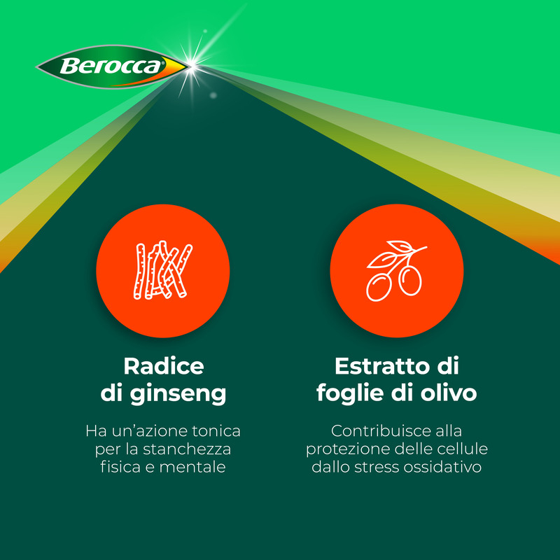 Berocca Plus Integratore di Vitamine e Minerali Per la Memoria e la Concentrazione 30 Compresse