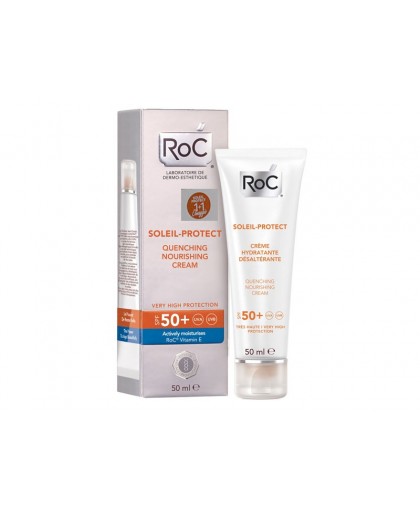 RoC Soleil Crema Solare Viso Nutriente SPF 50+ Protezione Molto Alta 50 ml