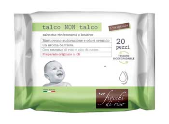 FIOCCHI DI RISO SALVIETTE TALCO NON TALCO 20 pezzi