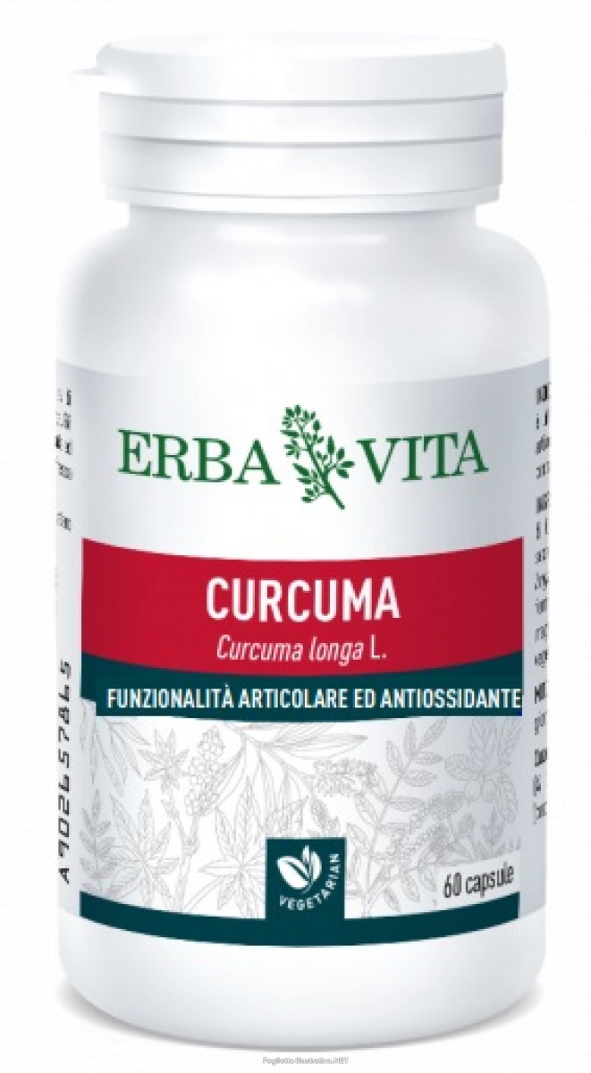 Erba Vita Curcuma Integratore Epatico e Articolare 60 Capsule