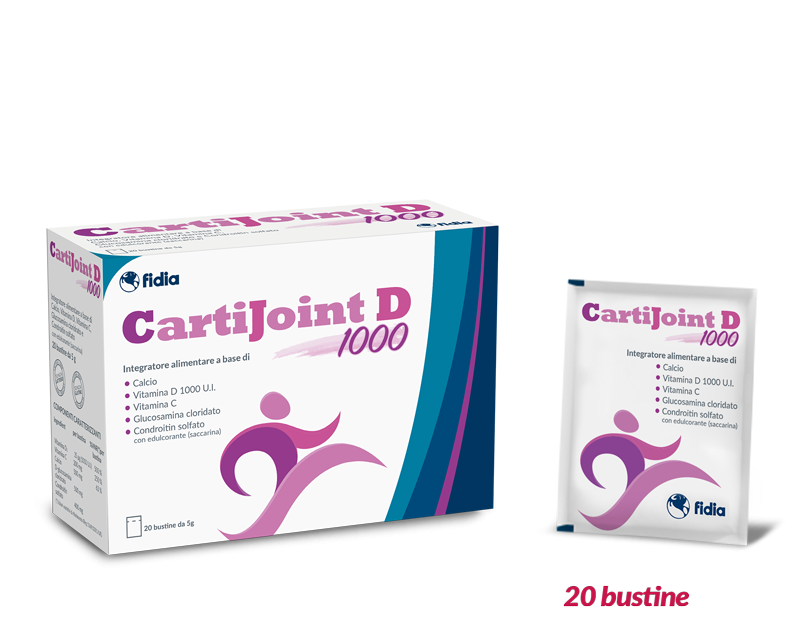 CartiJoint D 1000 - Integratore per ossa, muscoli ed articolazioni - 20 bustine