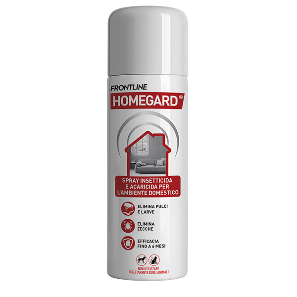 Frontline Homegard 250 ml, Spray Insetticida, Antipulci E Acaricida Per L’ambiente Domestico, Azione Rapida. Protegge Mobili e Tessuti Eliminando Pulci, Zecche, Uova e Larve fino a 6 mesi