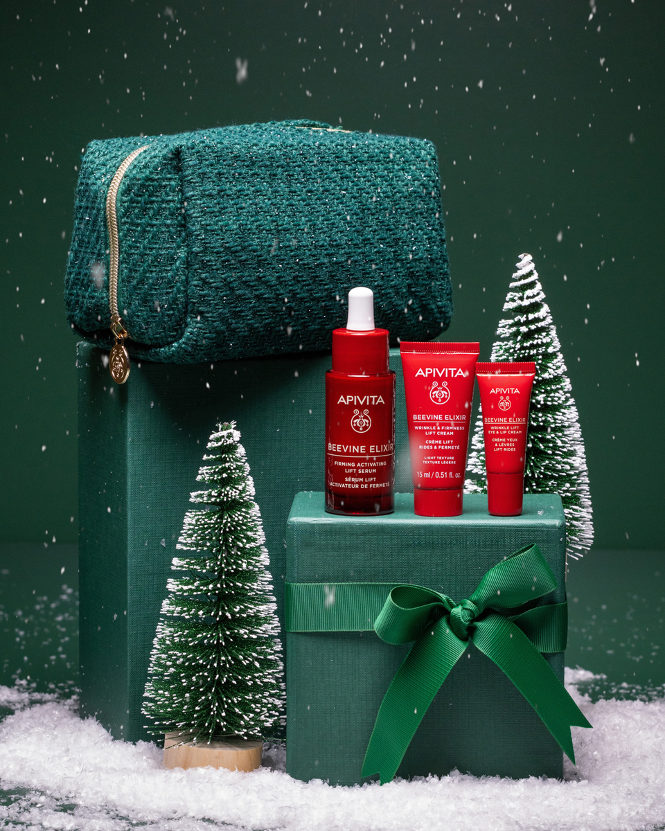 Apivita Beevine Elixir Cofanetto Regalo - Siero Anti-Rughe 30 ml + Crema Leggera 15 ml + Crema Contorno Occhi 5 ml