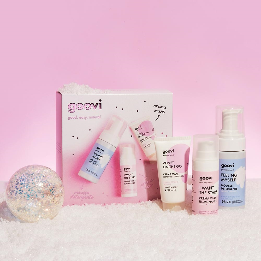 GOOVI SET Mousse Detergente + Crema Viso + Crema Mani 