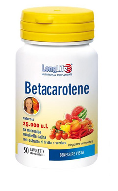 LongLife Betacarotene 25000 UI Integratore Antiossidante 30 Tavolette