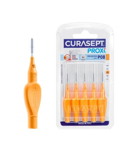 Curasept Proxi Prevenzione Scovolino Arancio Chiaro P08 ISO 1 0,8 mm 5 Pezzi