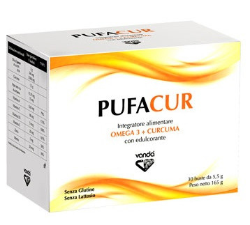 Pufacur Integratore Antinfiammatorio Omega 3 + Curcuma 30 Bustine