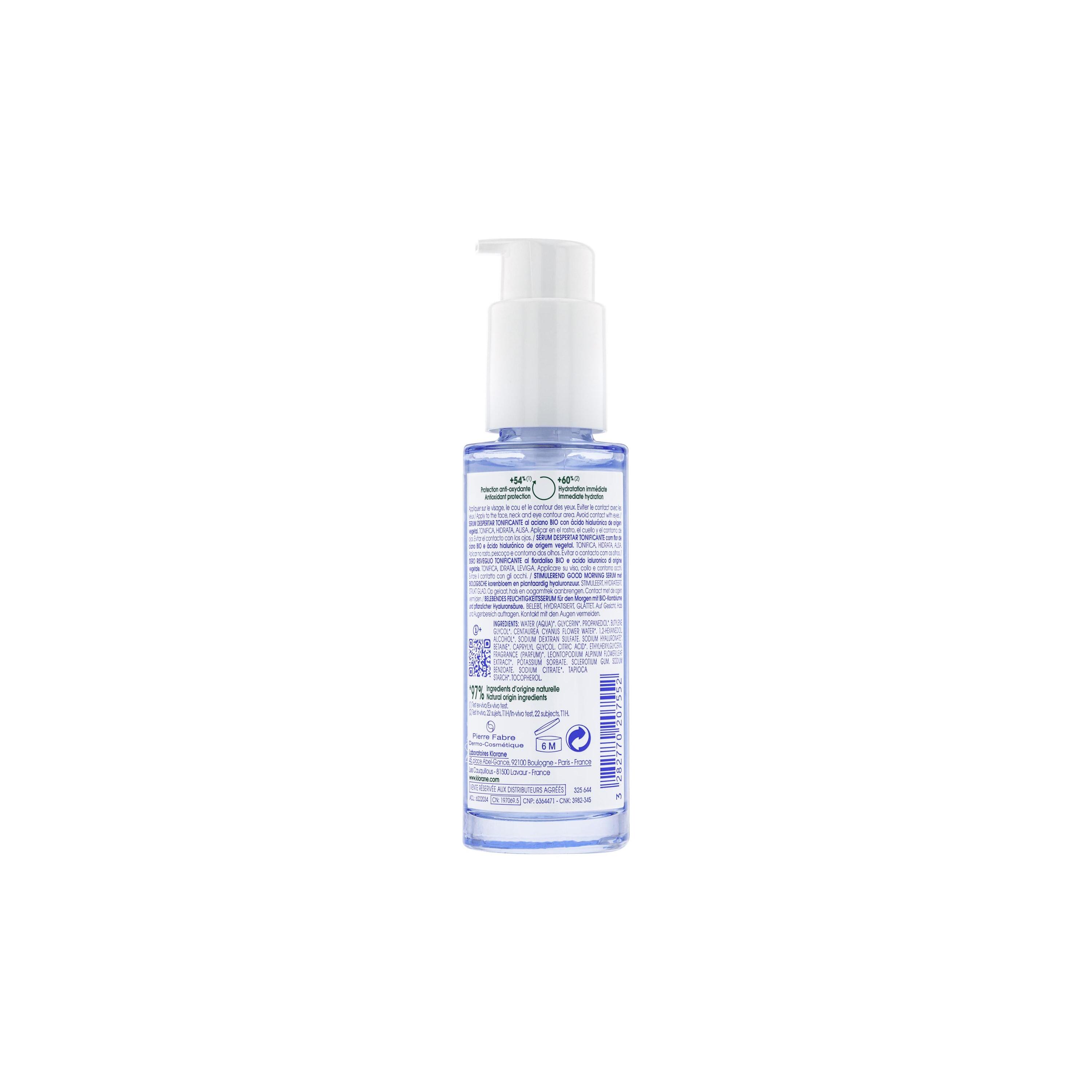 Klorane - Siero Risveglio Tonificante Al Fiordaliso Bio E Acido Ialuronico Per Viso, Collo E Occhi 50 ml