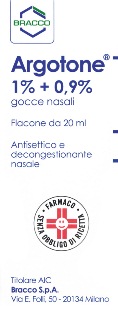 Argotone Rino Gocce Nasali 1%+0,9% Efedrina / Argento vitellinato Antisettico 20 ml