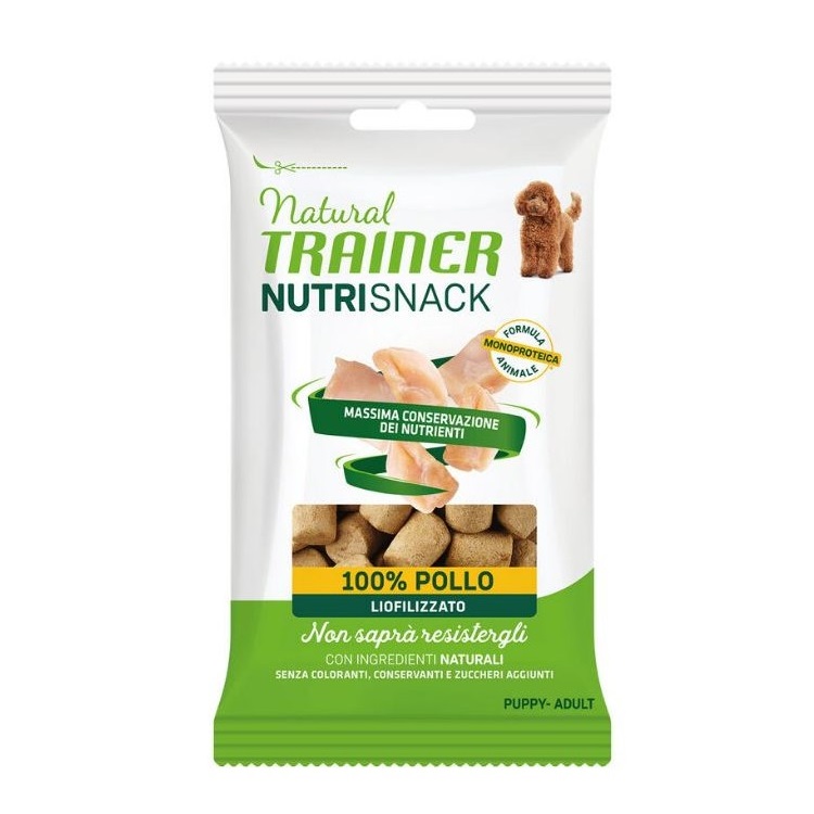 TRAINER NATURAL CANE NUTRI SNACK PUPPY/ADULT 100% POLLO 20GR (bustina)