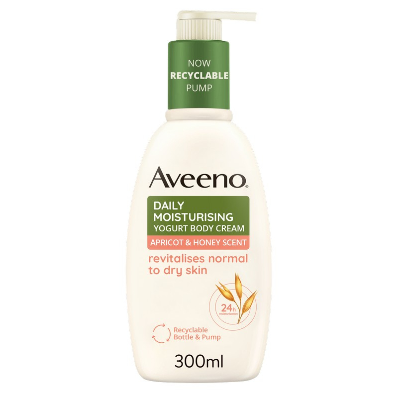 Aveeno, Crema Corpo Idratante allo Yogurt, Daily Moisturising, Profumo di Miele e Albicocca, Pelli da Normali a Secche, 300ml
