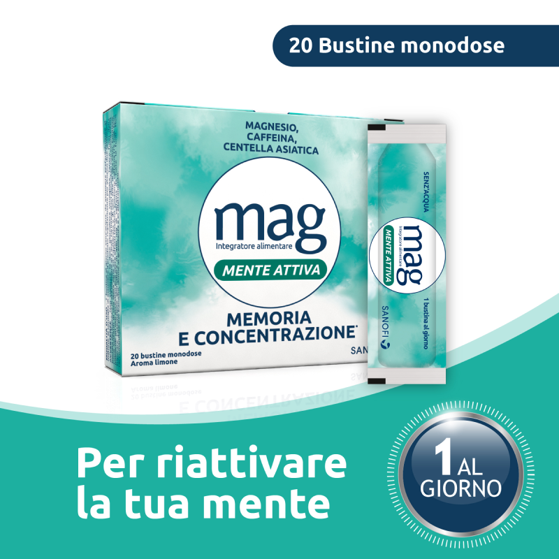 Mag Mente Attiva Integratore Memoria e Concentrazione 20 Bustine