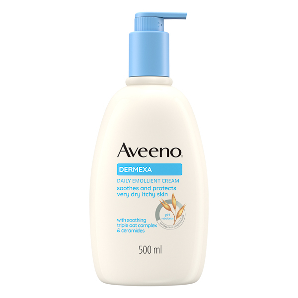 Aveeno Dermexa Crema Idratante Per Pelle Molto Secca e con Prurito, adatto per pelle con tendenza atopica e soggetta a eczema, Senza Profumo 500 ml