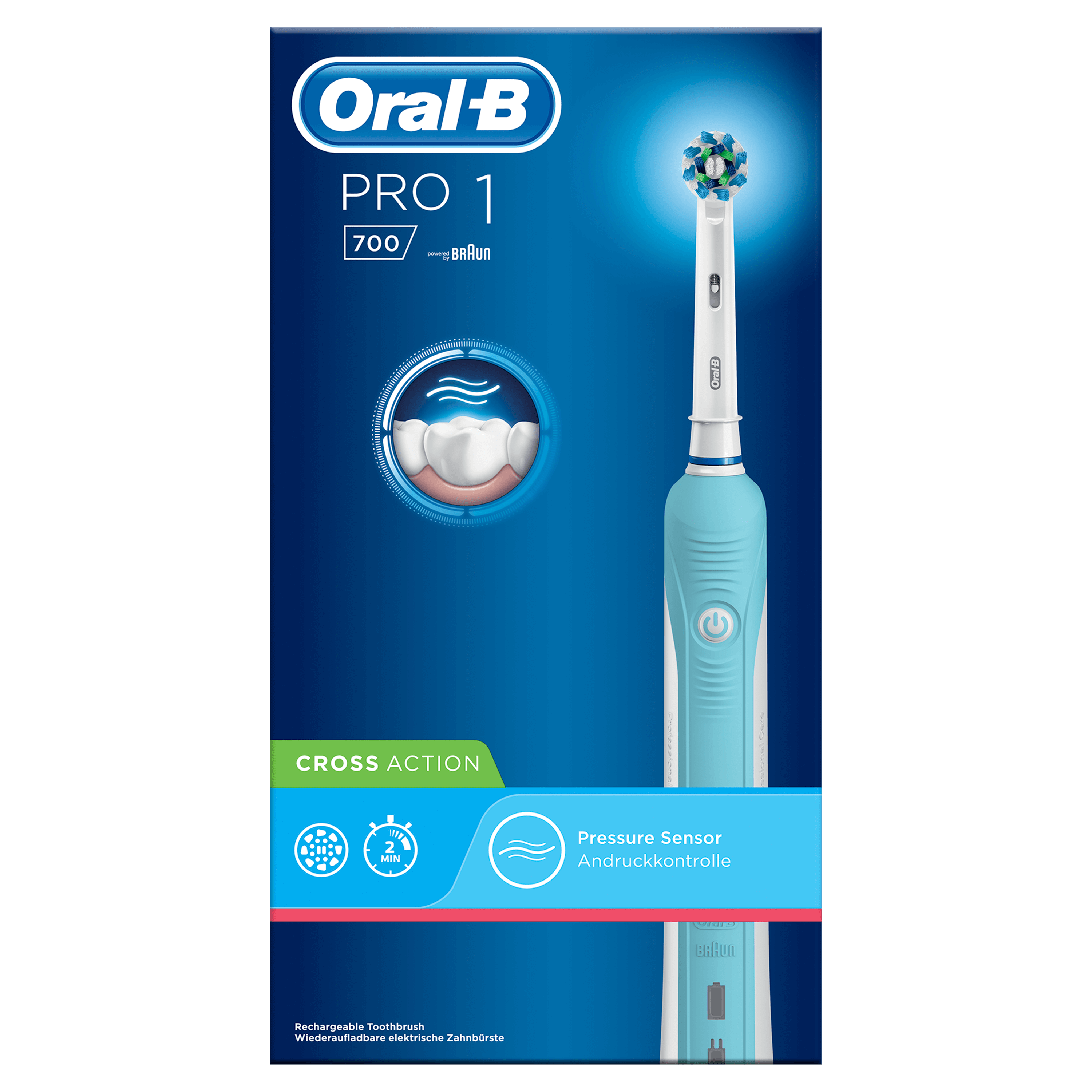 Oral-B Spazzolino Elettrico Ricaricabile Pro1 700, 1 Testina, 1 Spazzolino