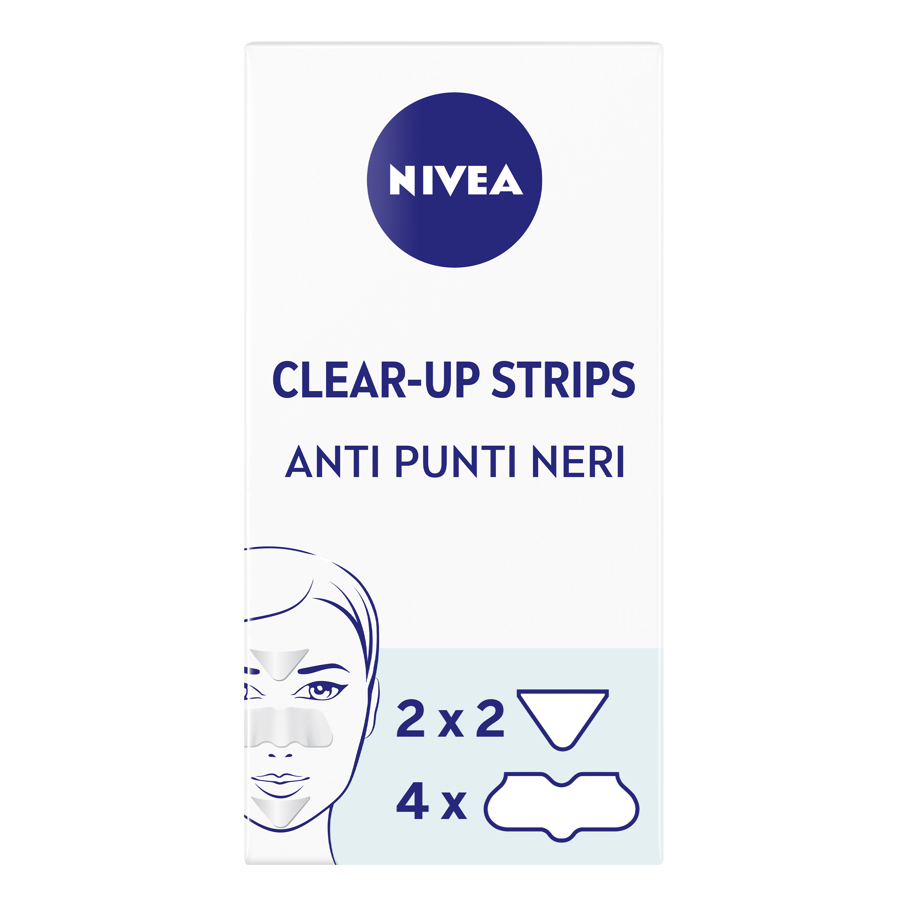 Nivea Clear-Up Strips Zona T 6 cerotti, Cerotti punti neri anti-imperfezioni per la pulizia viso