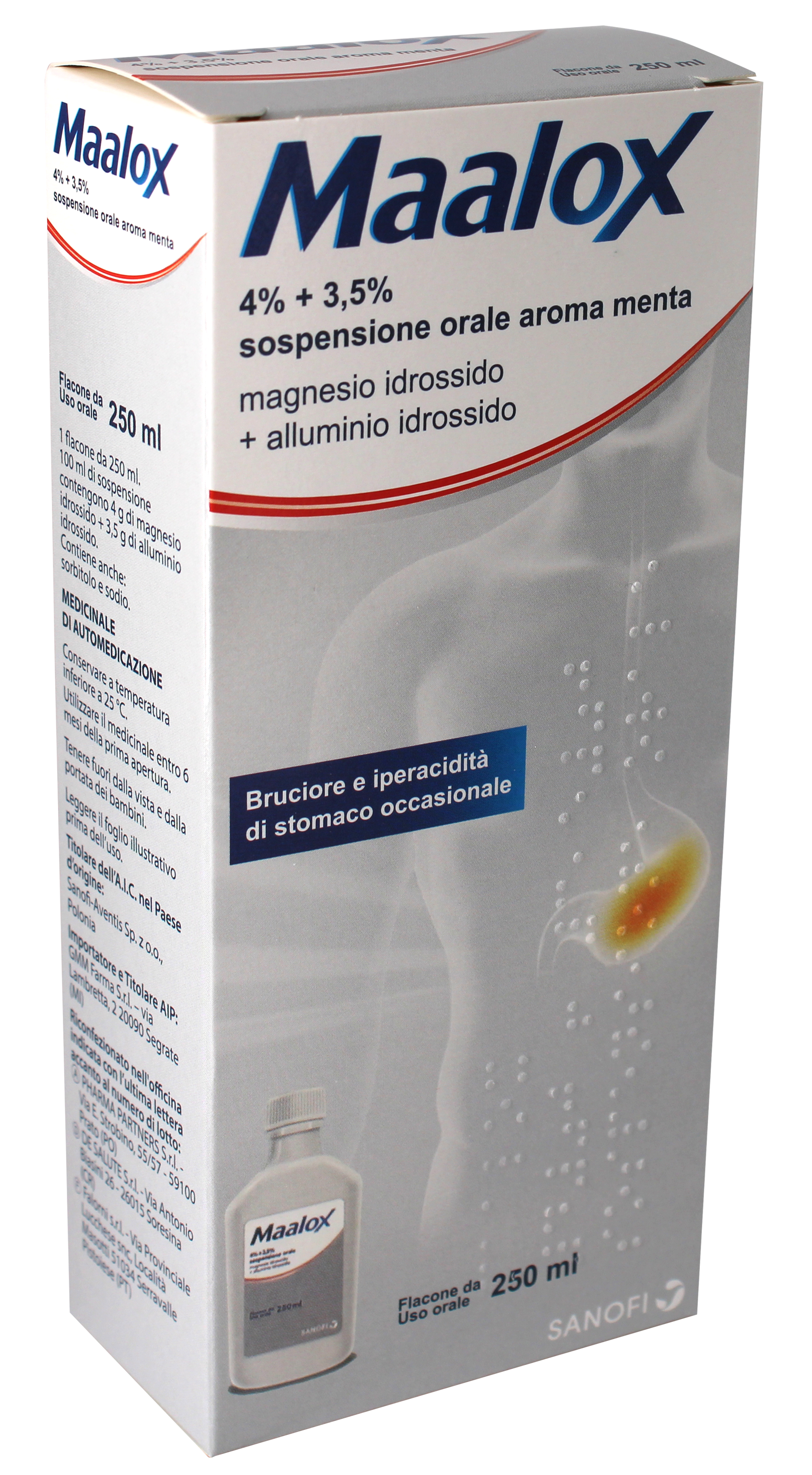 MAALOX*OS SOSP 250ML 4%+3,5% GMM