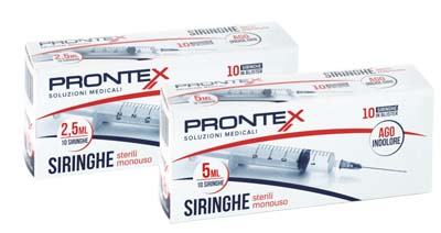 Safety Prontex Siringa da 5 ml Con Ago Indolore 10 Pezzi