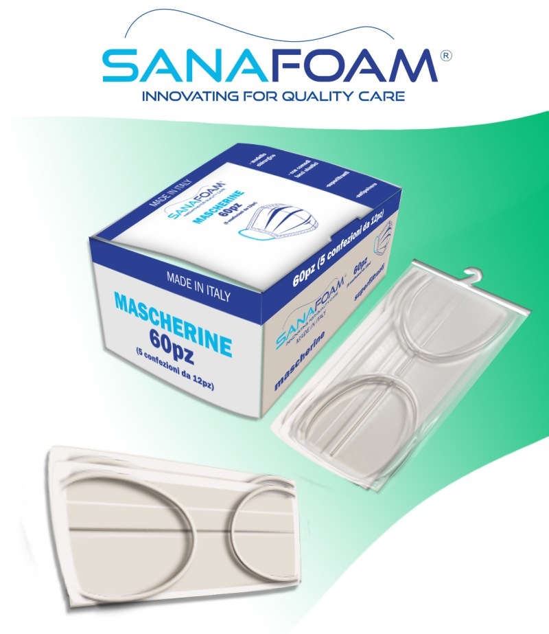 60 MASCHERINE IN TNT SANIFICABILI UTILIZZABILI PIU VOLTE MADE IN italy