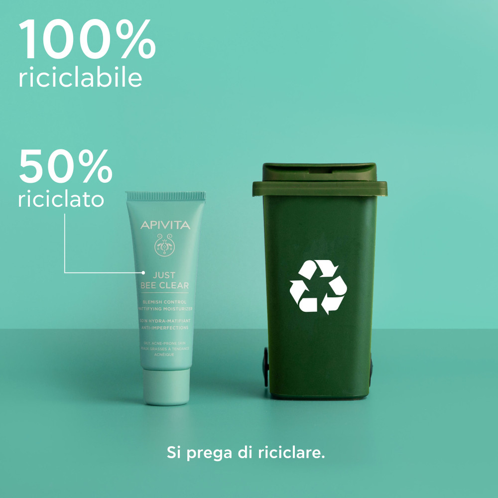 Apivita Just Bee Clear Crema Idratante Opacizzante Anti-Imperfezioni 