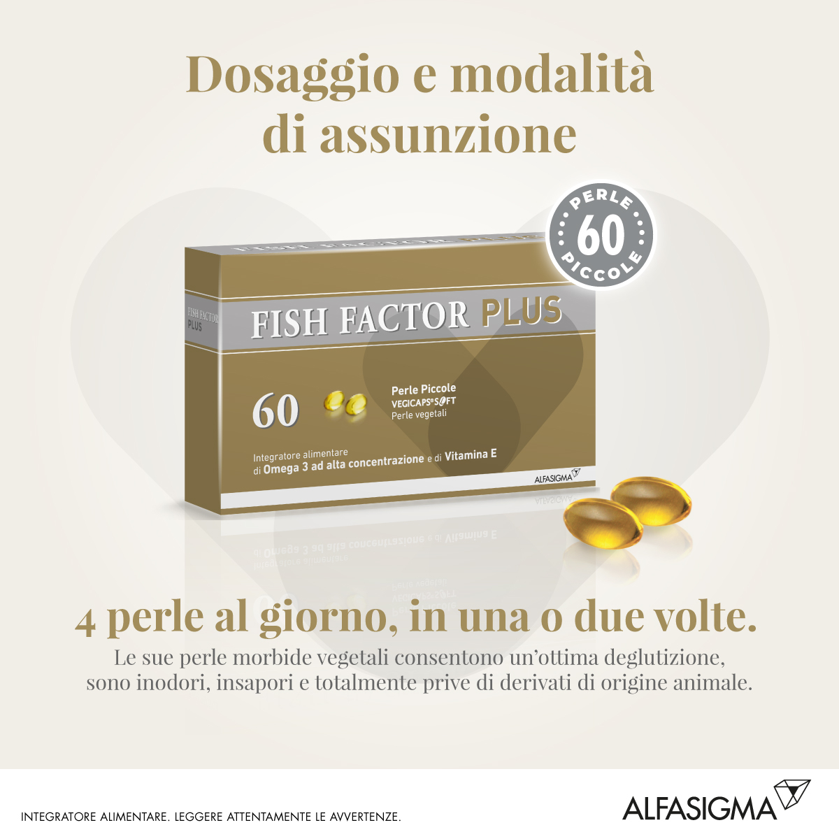 Fish Factor Plus Integratore Omega 3 Alta Concentrazione 60 Perle Piccole