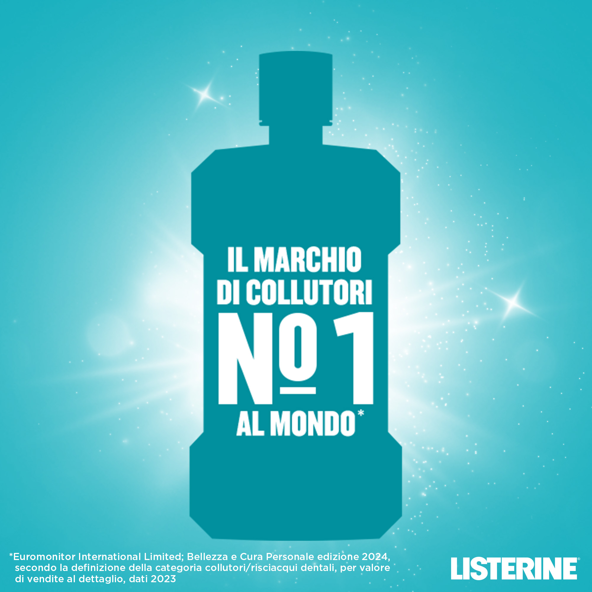 LISTERINE Cool Mint Collutorio al gusto Menta a base di Oli Essenziali Antibatterici 500 ml