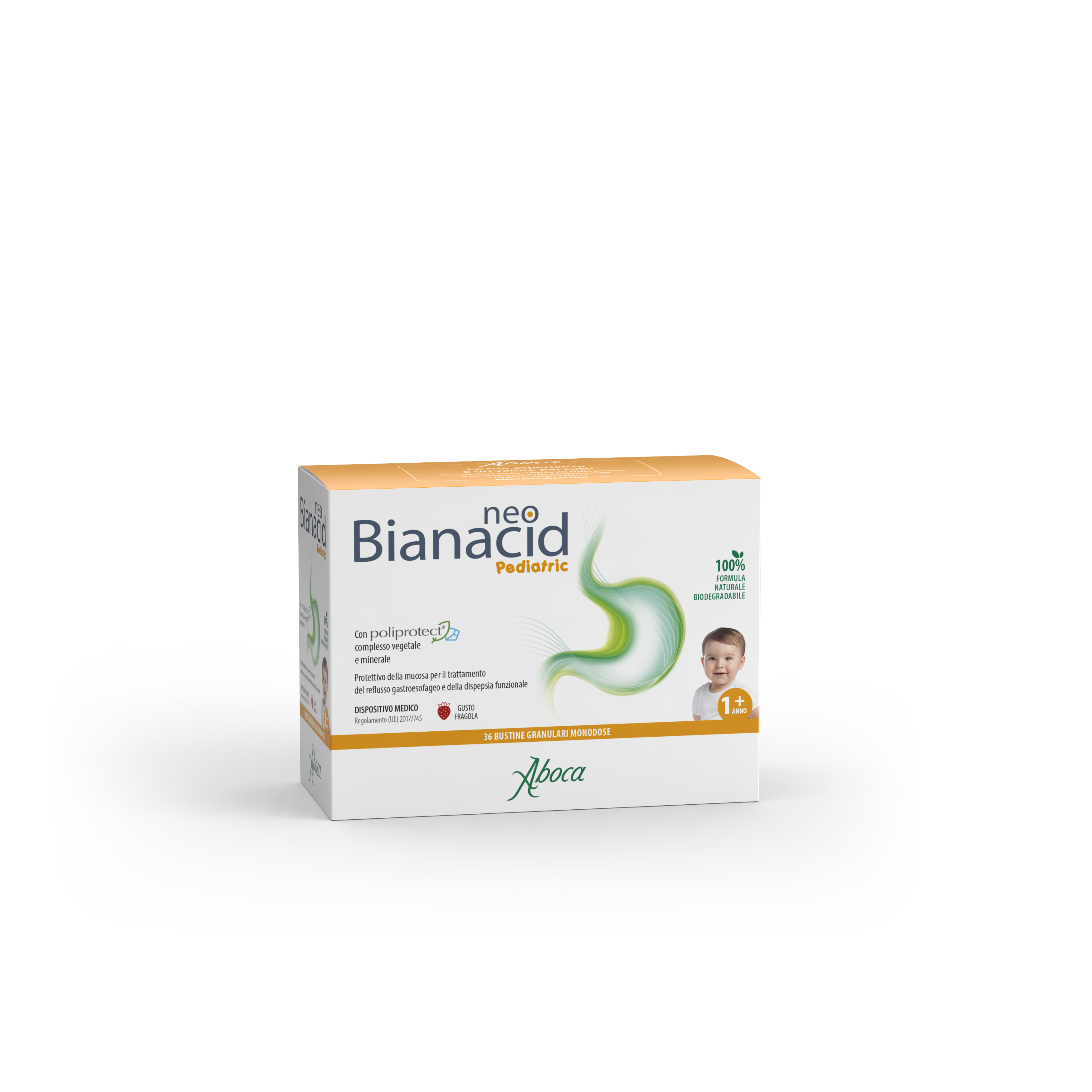 Aboca - NeoBianacid Pediatric 36 Bustine Per Il Trattamento Del Reflusso Gastroesofageo - Dispositivo Medico Classe II a