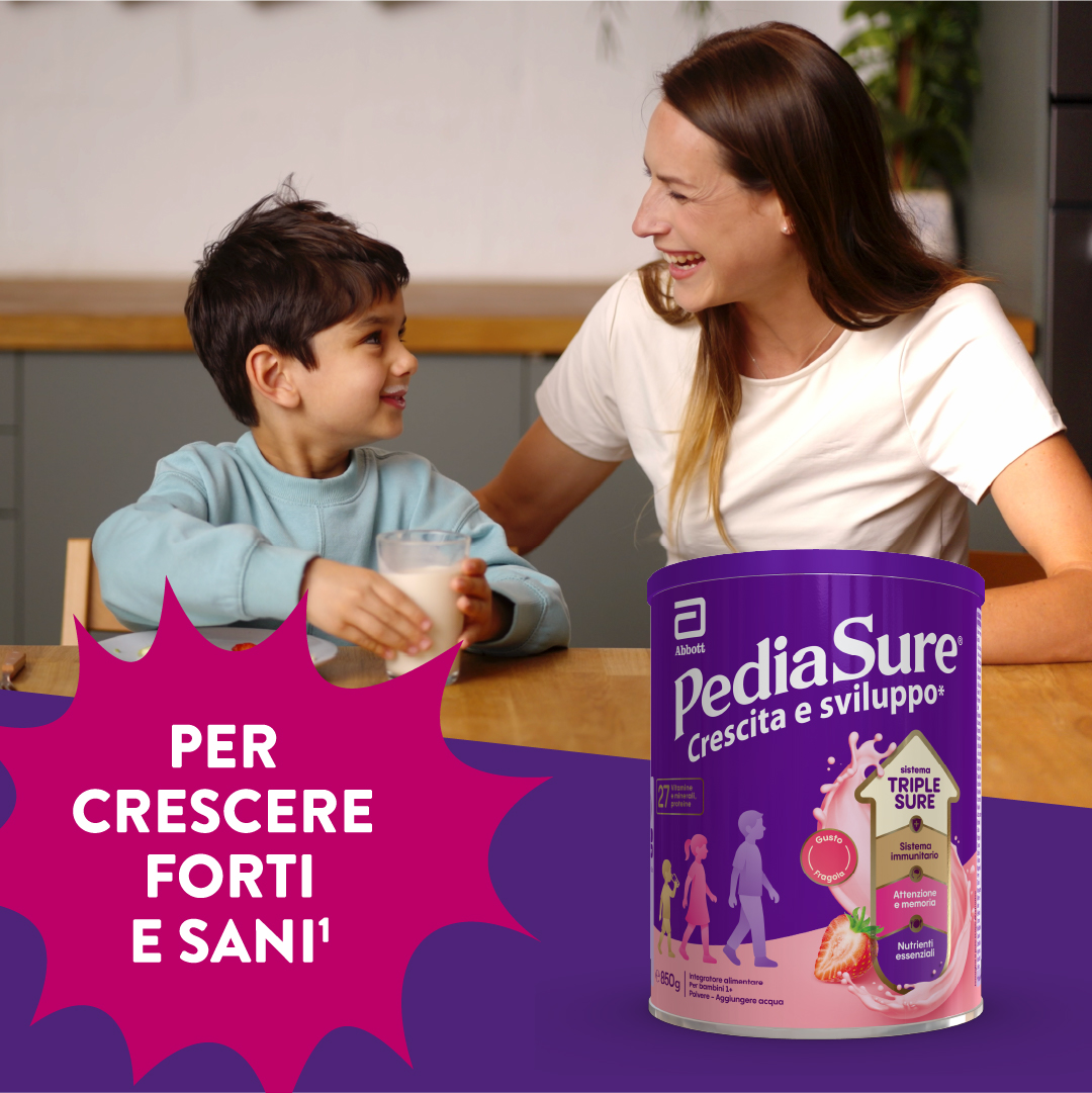 PediaSure Crescita E Sviluppo Gusto Fragola 850 g - Integratore Multivitaminico Per Bambini