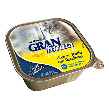 RAGGIO DI SOLE GRAN FORMA GATTO PATE' GRAIN FREE POLLO TACCHINO 100GR (vaschetta)
