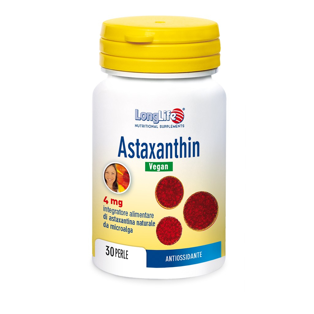LongLife Astaxanthin Vegan Integratore Antiossidante 30 Perle