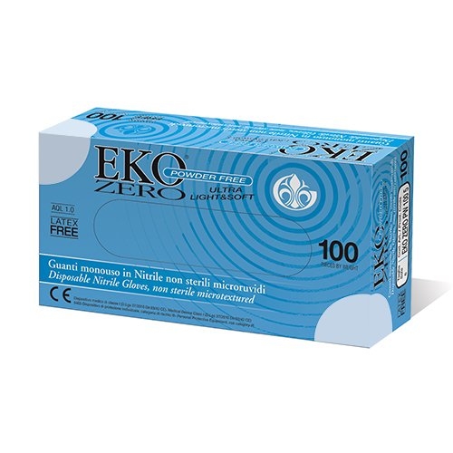 GUANTI NITRILE EKO ZERO POWDER FREE taglia M pezzi 100