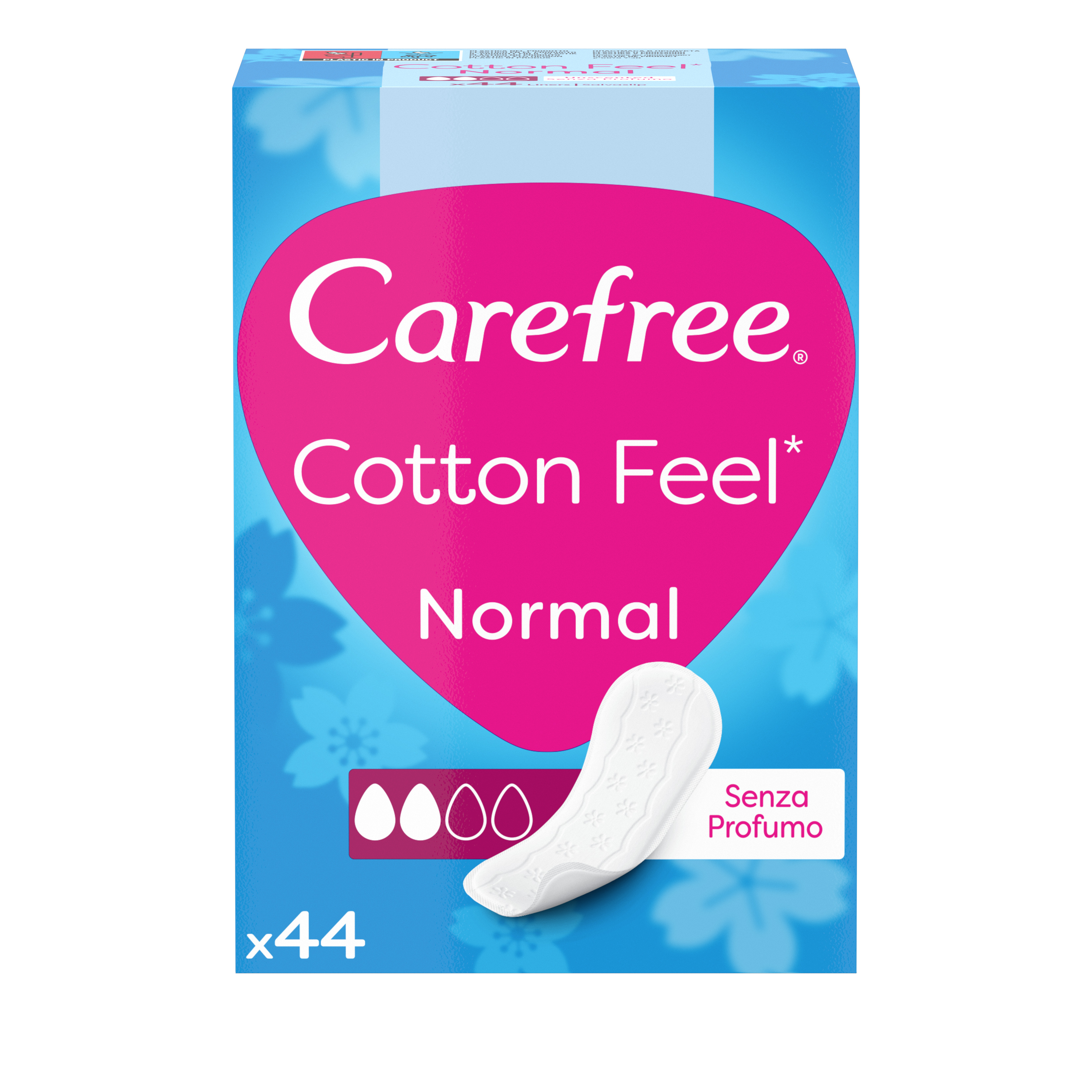 Carefree Salvaslip Cotton Feel Normal Senza Profumo 100% traspiranti per tutti gli slip 44 salvaslip