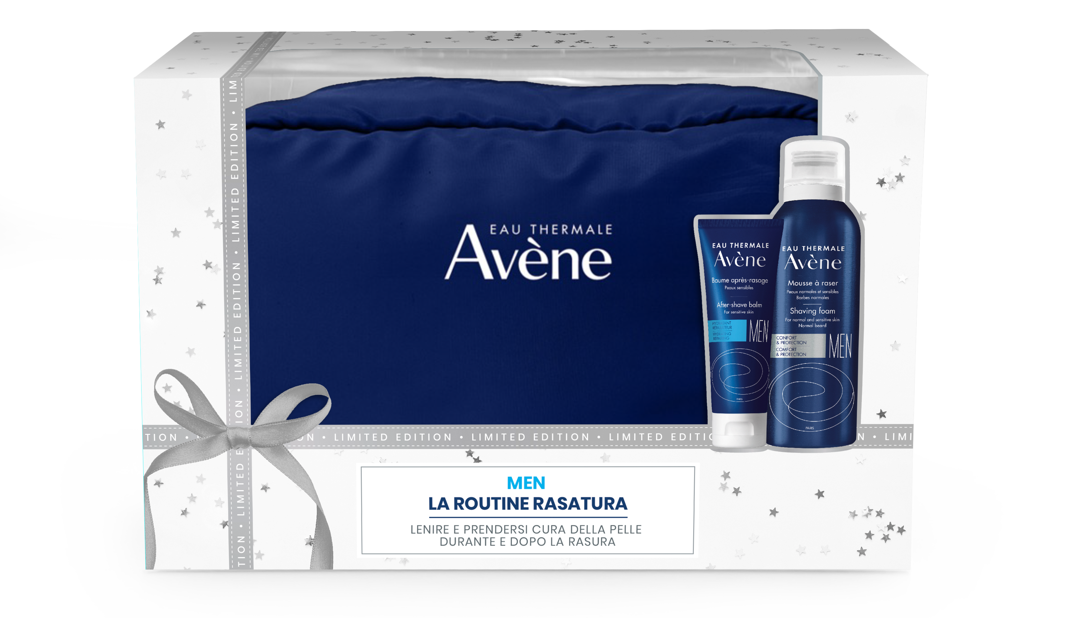 Avène Cofanetto Natale Rasatura con Avène Men Schiuma Barba 200ml e Avène Men Balsamo dopo Barba Uomo 75ml