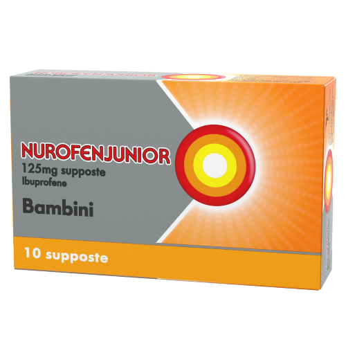 Nurofen Junior - Ibuprofene 125 mg - 10 supposte per bambini