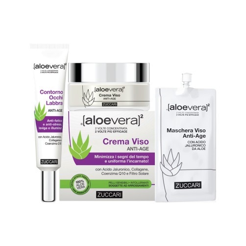 ZUCCARI ALOVERA2  Beauty Select Antiage COFANETTO  Crema Viso 50ml+Contorno Occhi Labbra 18ml+ Maschera Viso 30ml