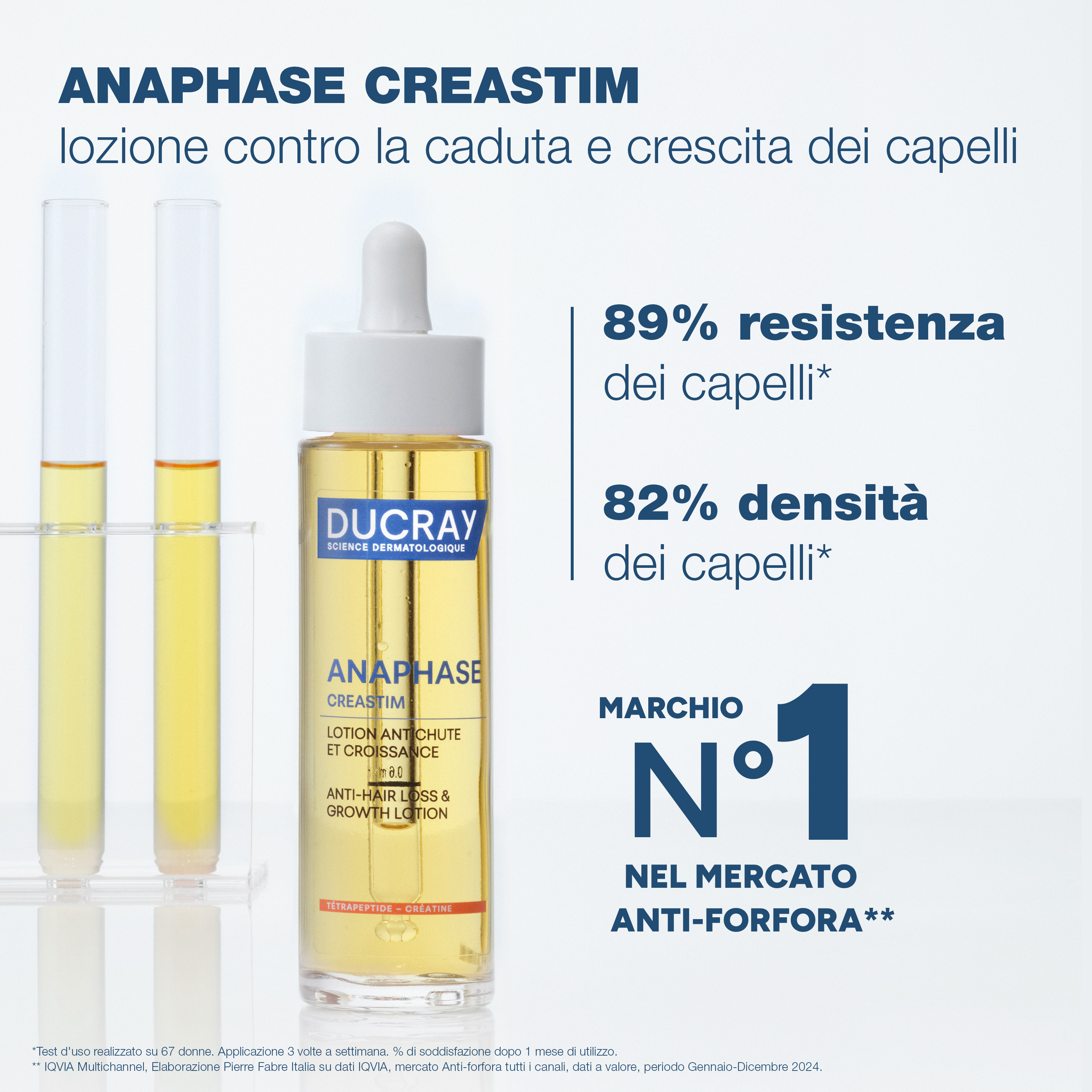 Ducray Creastim Anaphase Lozione Trattante Contro la Caduta dei Capelli, anti-caduta occasionale, con creatina, 60 ml
