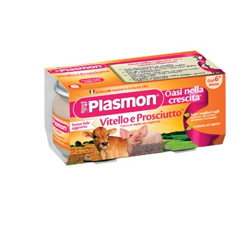 Plasmon Omogenizzato Vitello e Prosciutto 4 Vasetti da 80 g