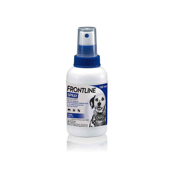 Frontline Spray 100ml, Protegge Cani, Gatti e Cuccioli dal Secondo Giorno di Vita Da Pulci, Zecche E Pidocchi