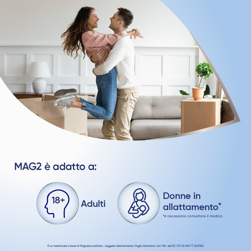 Mag2 Compresse Effervescenti 2,25g Magnesio Pidolato 20 Compresse
