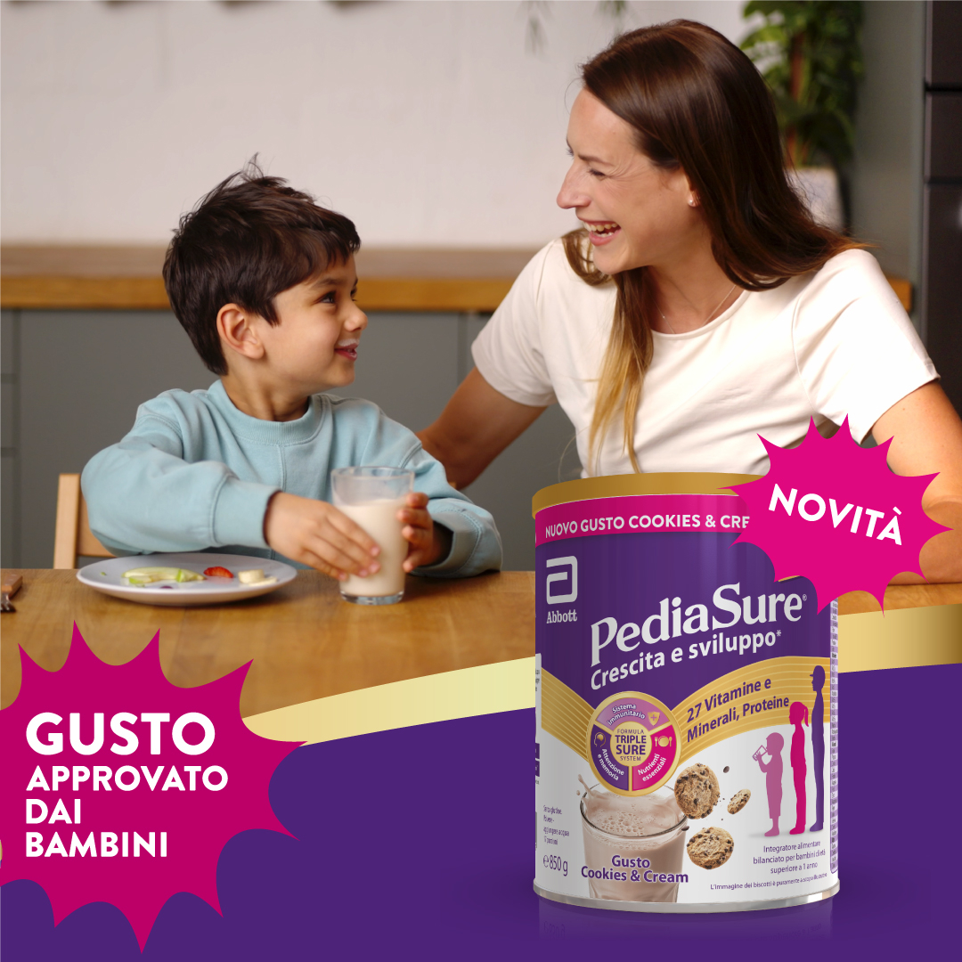 Pediasure Crescita E Sviluppo Integratore Multivitaminico Per Bambini Formato 850g Cookies&Cream