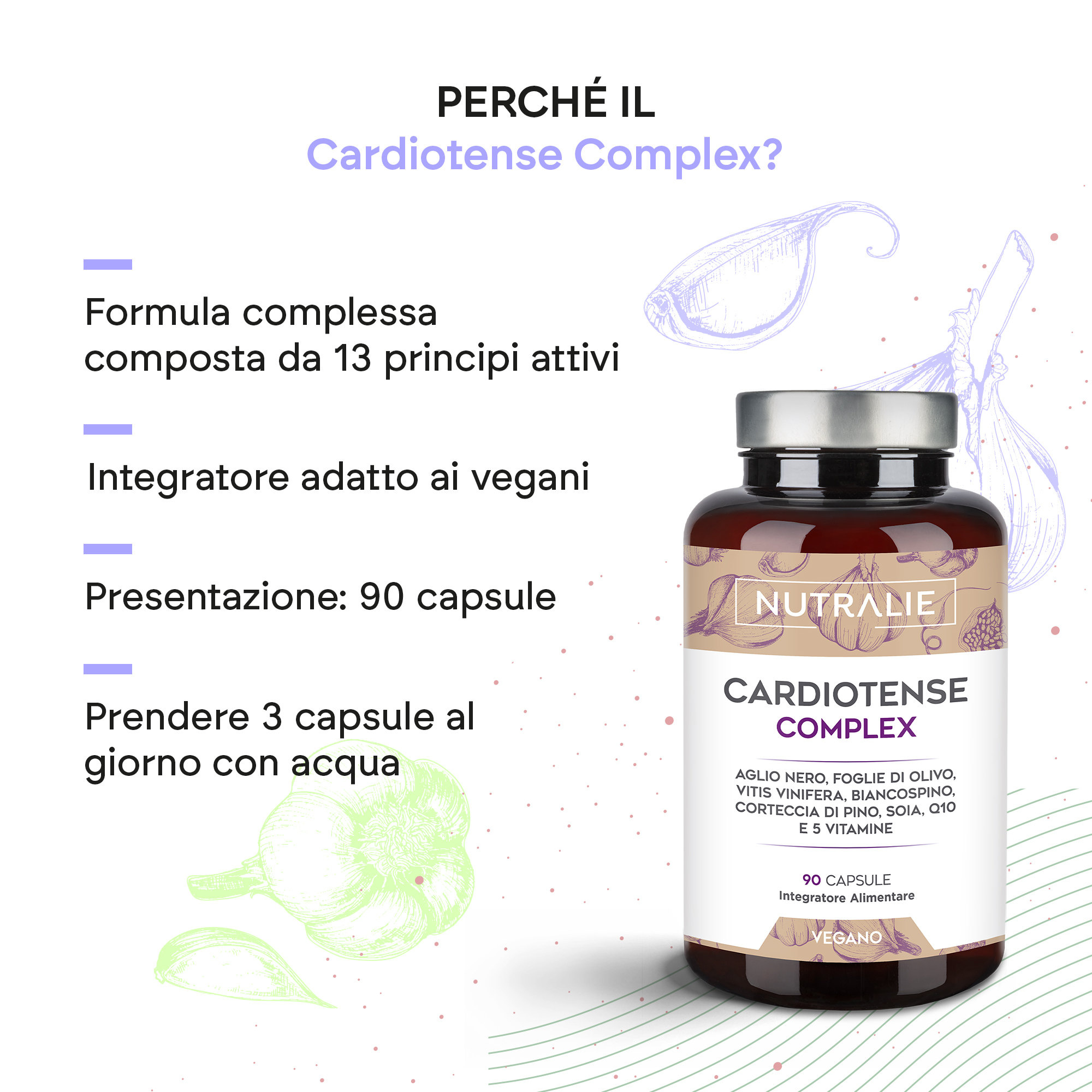 Nutralie Cardiotense Complex 90 Capsule - Integratore Per Il Benessere Cardiovascolare