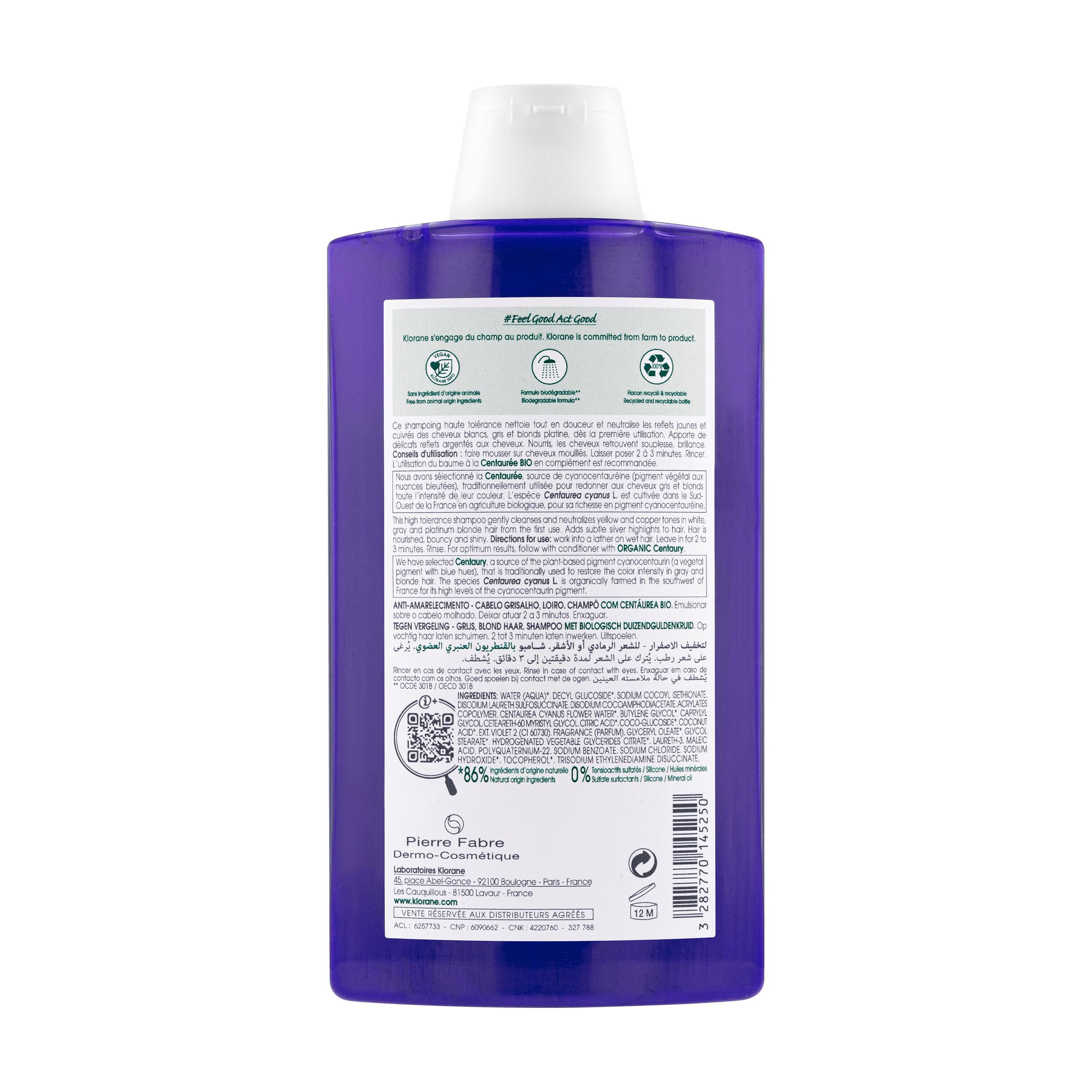 Klorane - Shampoo Neutralizzante & Ravvivante Alla Centaurea 400 ml