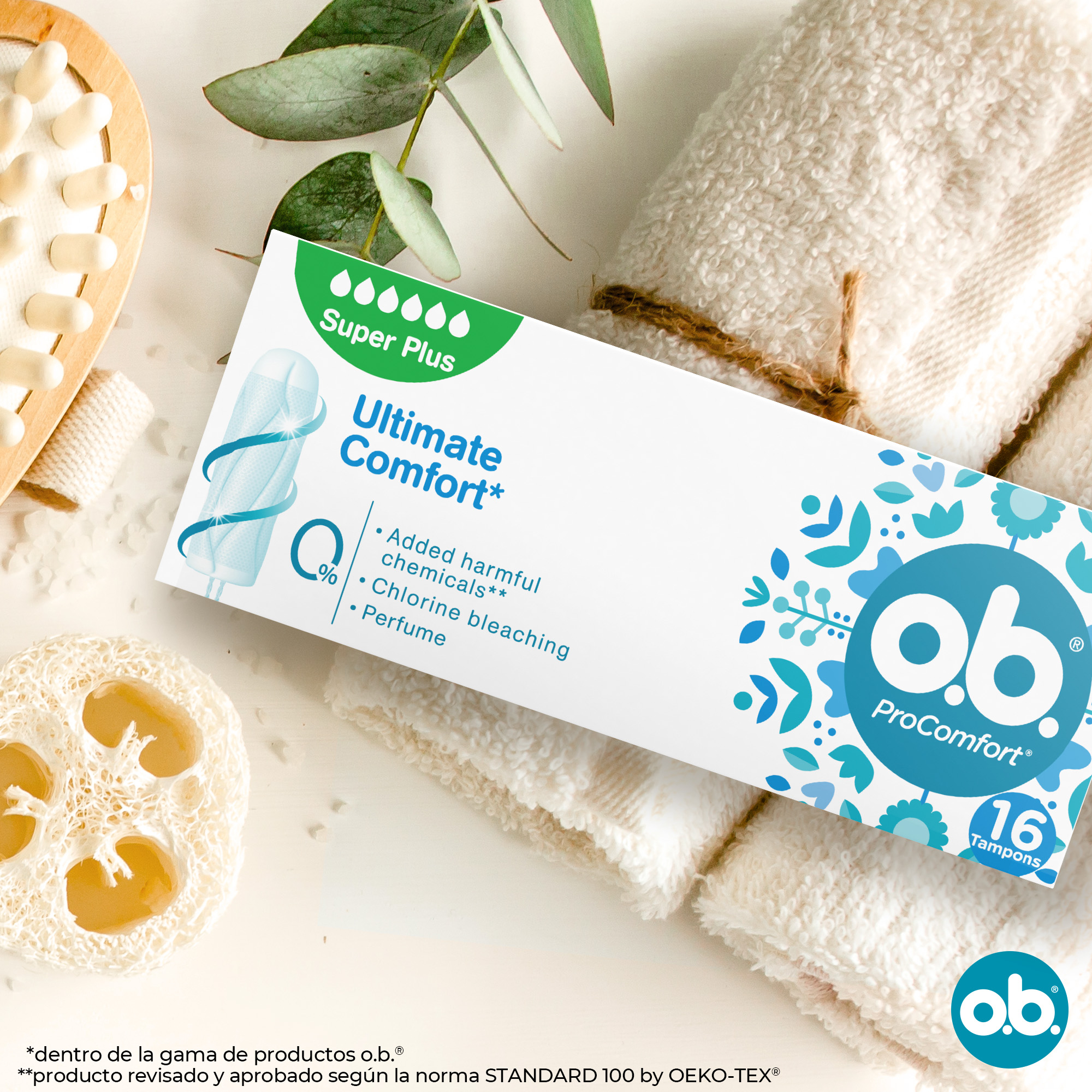 o.b. Assorbenti Interni ProComfort Super Plus facili da applicare flusso molto abbondante 16 tamponi