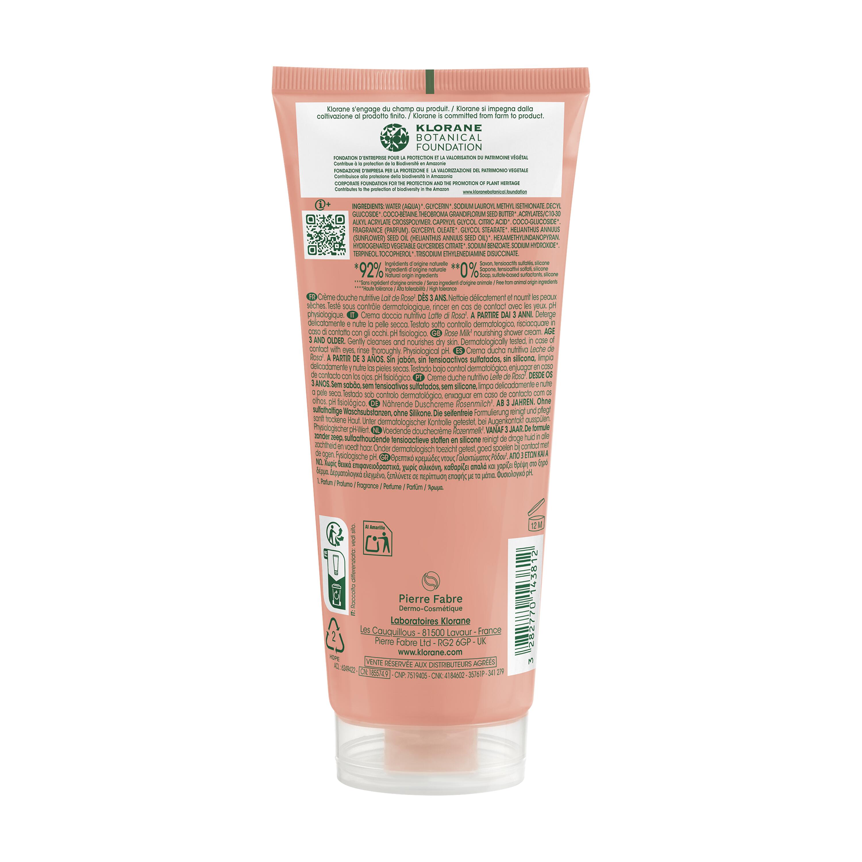 Klorane - Crema Doccia Nutritiva Al Cupuaçu Bio Per Pelle Secca E Molto Secca 200 ml