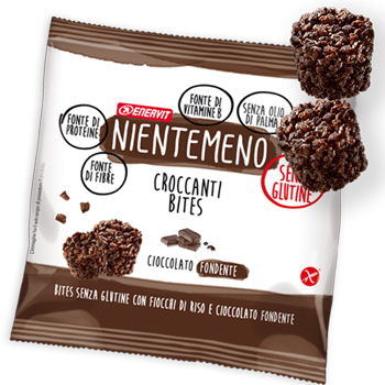 Enervit Nientemeno 5 Buste di croccanti bites senza glutine al cioccolato fondente
